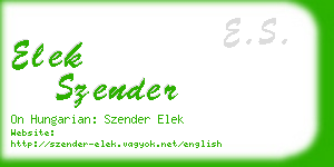 elek szender business card